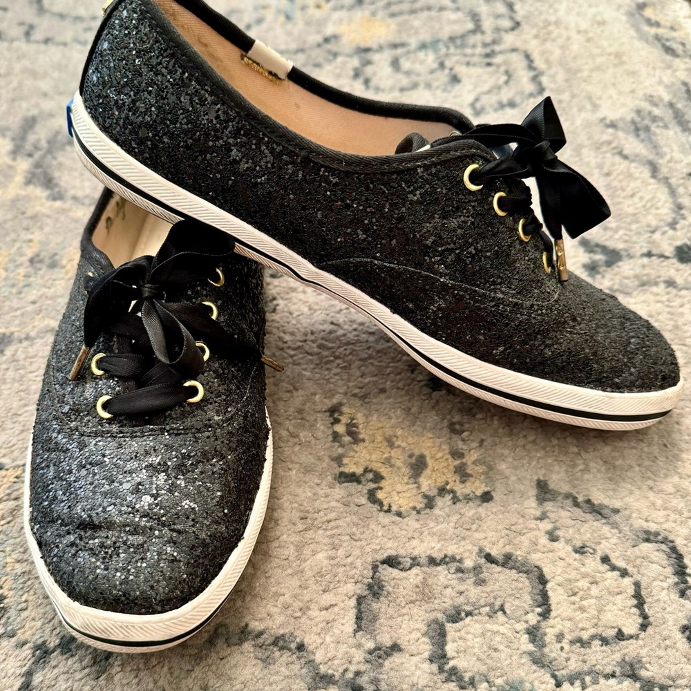 Keds x Kate Spade New York Black Glitter Sneakers